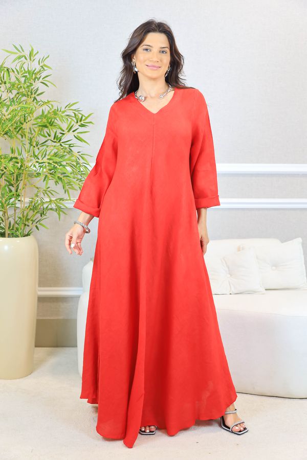 VESTIDO ANYAH VERMELHO - Loja Linho Italiano