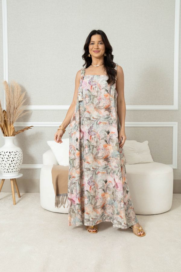 VESTIDO BELA FLOR ROSE - Loja Linho Italiano