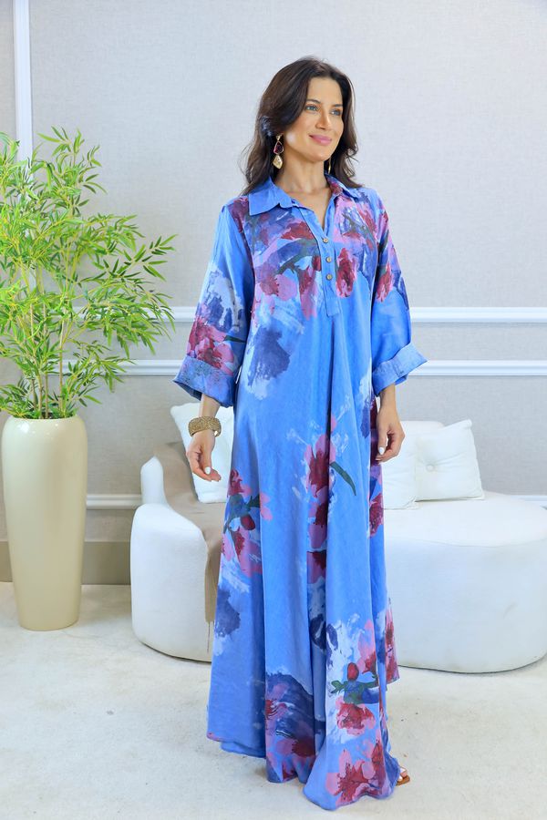 VESTIDO SERENA JEANS - Loja Linho Italiano