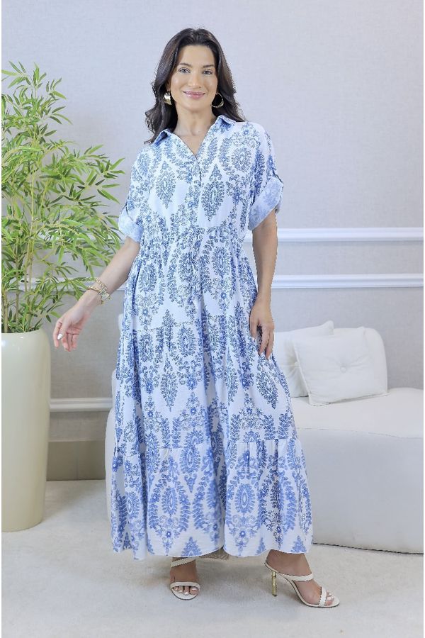 VESTIDO AMARA AZUL ROYAL - Loja Linho Italiano