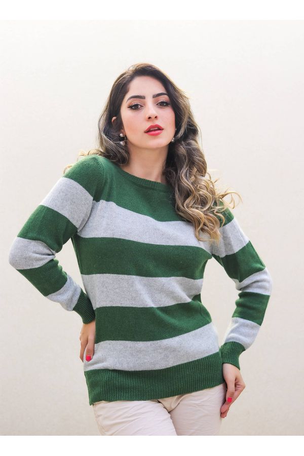 Cashmere Italiano Ruby Cinza/Verde Bandeira - Loja Linho Italiano