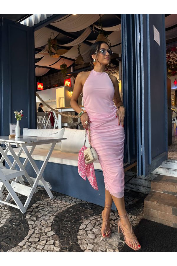 Vestido em Tule Rosa Nancy