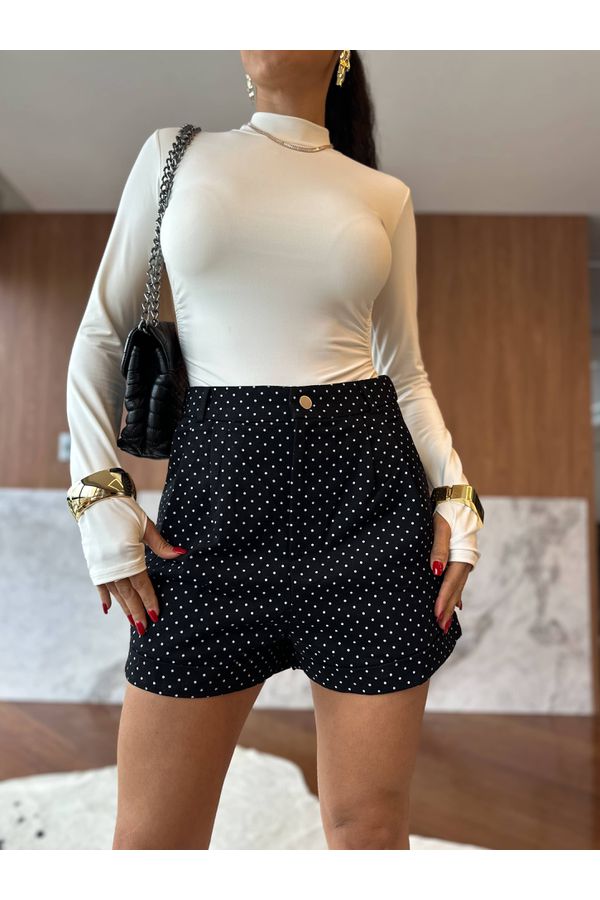 Short Preto Poá Tessie