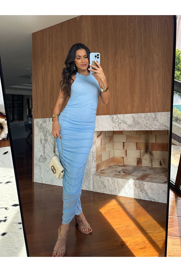 Vestido em Tule Azul Nancy