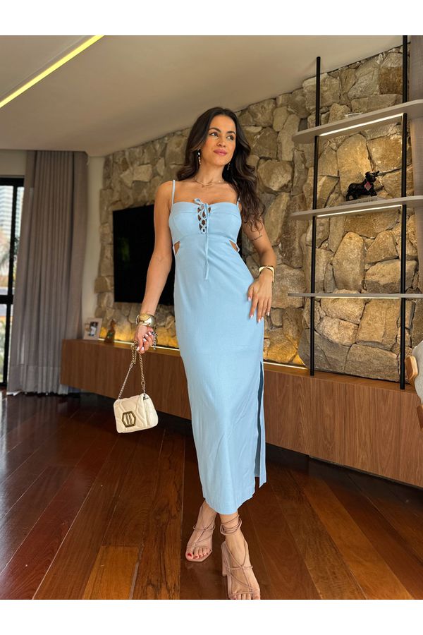 Vestido Midi Azul Falls