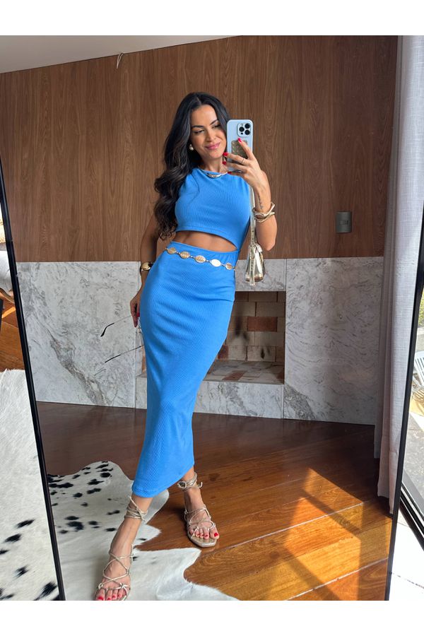 Vestido Midi Azul Lory