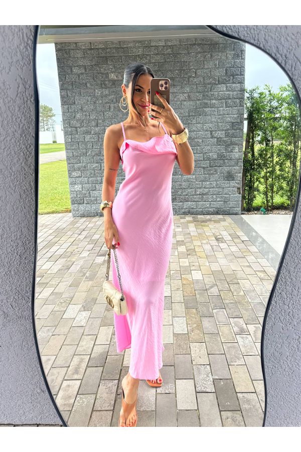 Vestido Midi Rosa Nena