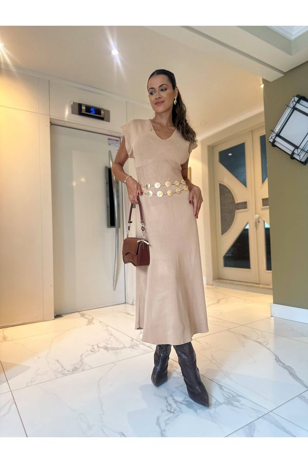 Vestido Midi Nude Bily