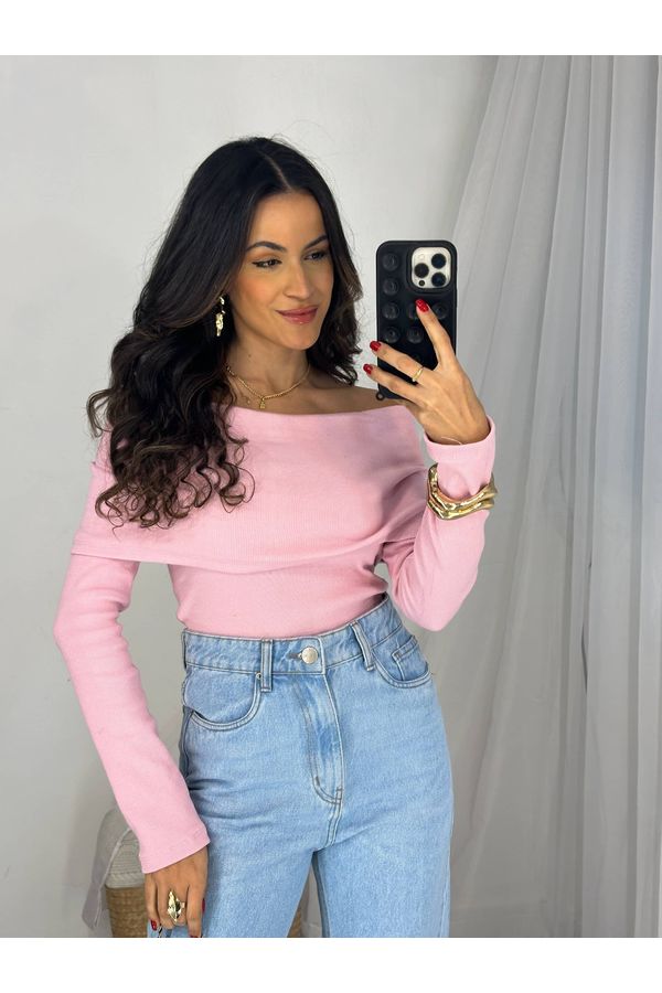 Blusa Ombro a Ombro Rosa Bebe Bourn