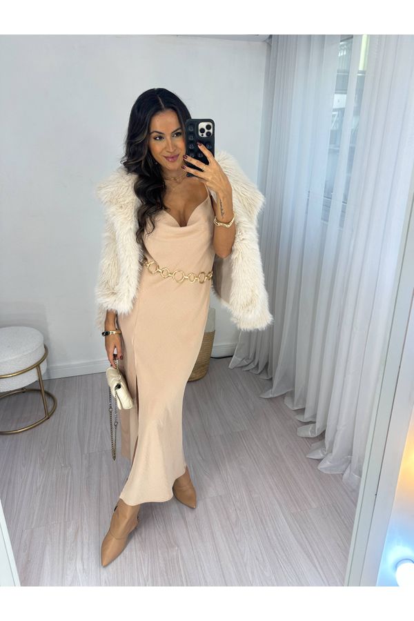 Vestido Midi Nude Bru