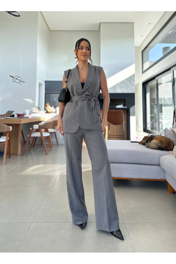 Conjunto Alfaiataria Cinza Cely