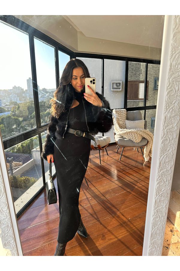 Vestido Midi Preto Charlotte