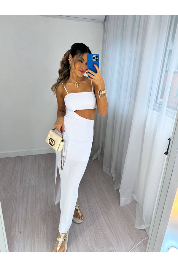 Vestido Midi Branco Kamile