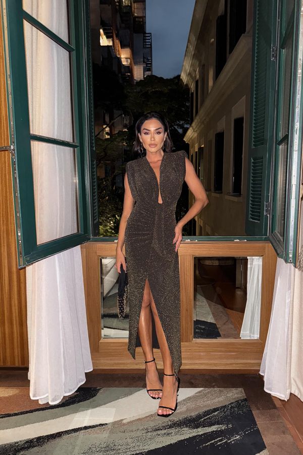 Vestido Midi Lurex Tassy