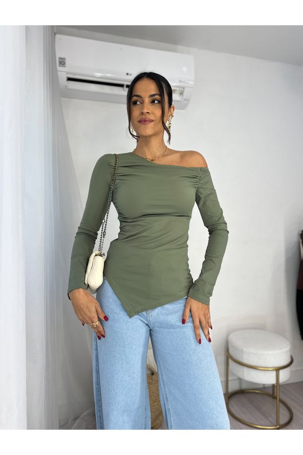 Blusa Ombro a Ombro Verde Thaly