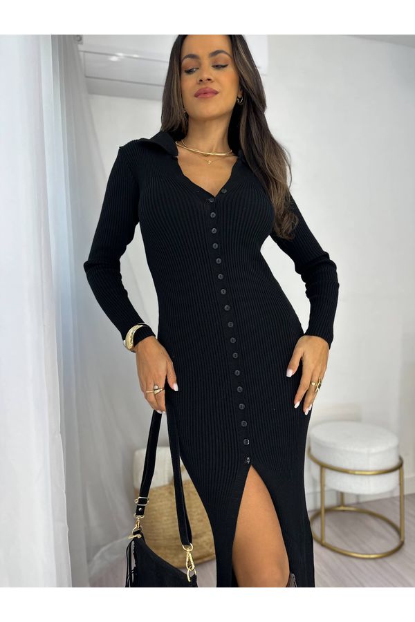 Vestido Midi Modal Preto Maluy