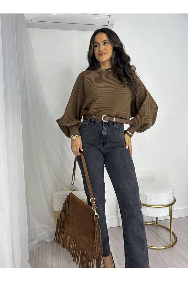 Blusa Tricot Marrom Wendy