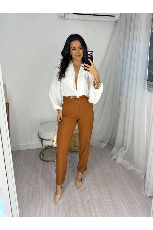 Calça Alfaiataria Zhara Caramelo