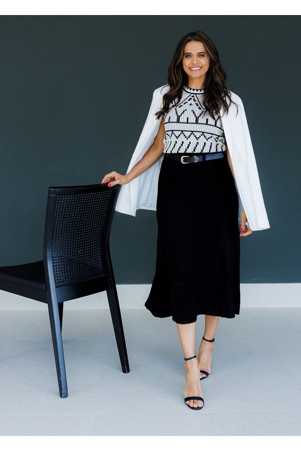 Saia Midi PRETO - 0005 / 210 - LOJA TRAJE MANIA