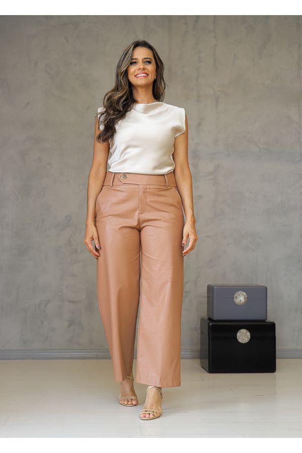 calça courino CAQUI - LOJA TRAJE MANIA