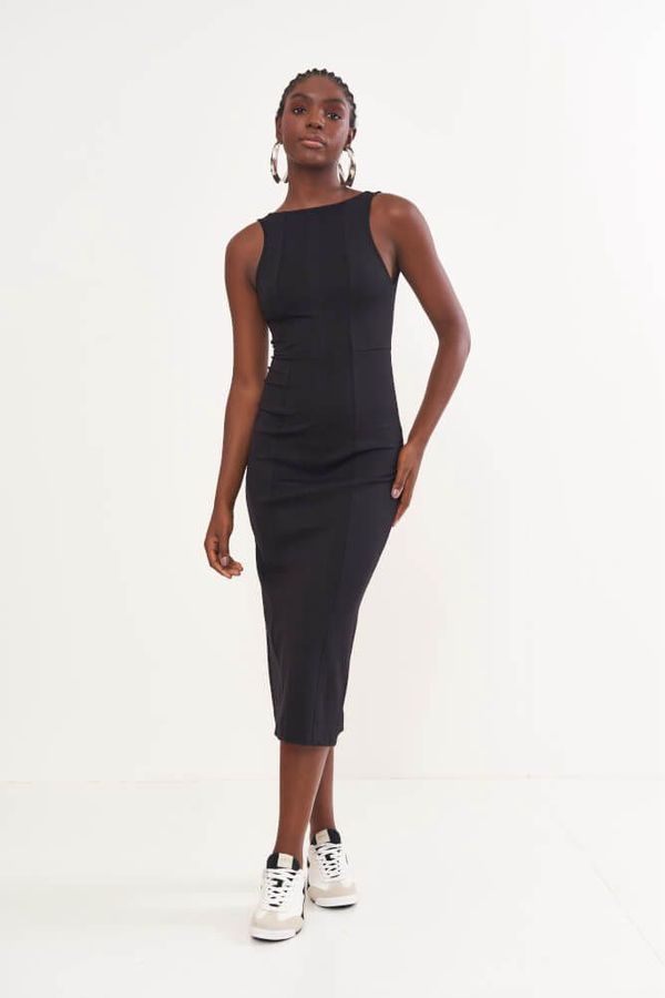 vestido midi PRETO - LOJA TRAJE MANIA