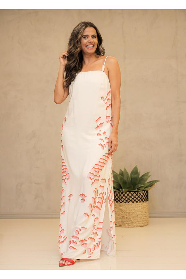 vestido estampado BEGE LEZ A LEZ - LOJA TRAJE MANIA