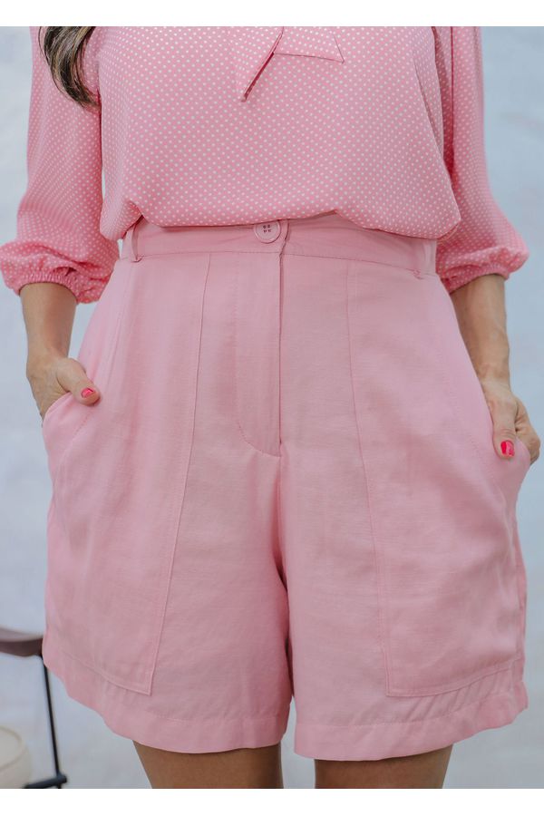 shorts linho ROSA - LOJA TRAJE MANIA
