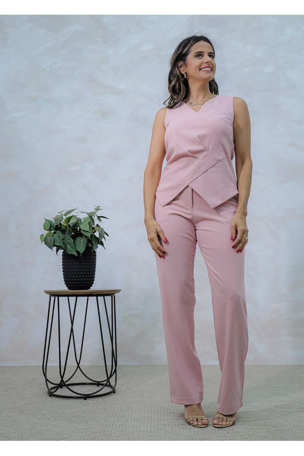 conjunto blusa de alfaiataria ROSA - LOJA TRAJE MANIA