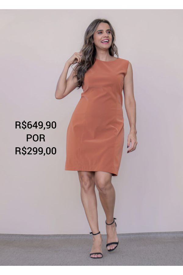vestido courino MARROM - LOJA TRAJE MANIA