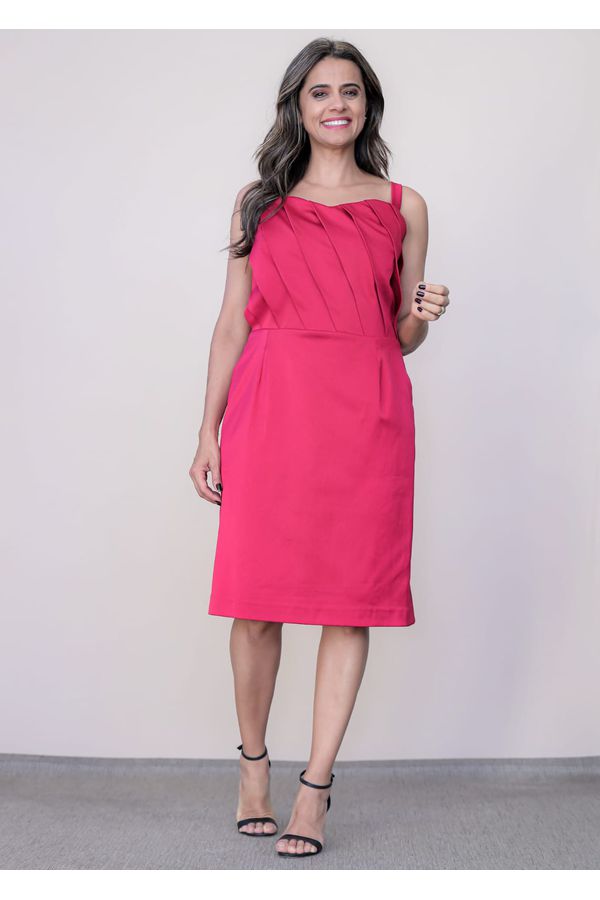 vestido mid drapeado COLOR - LOJA TRAJE MANIA