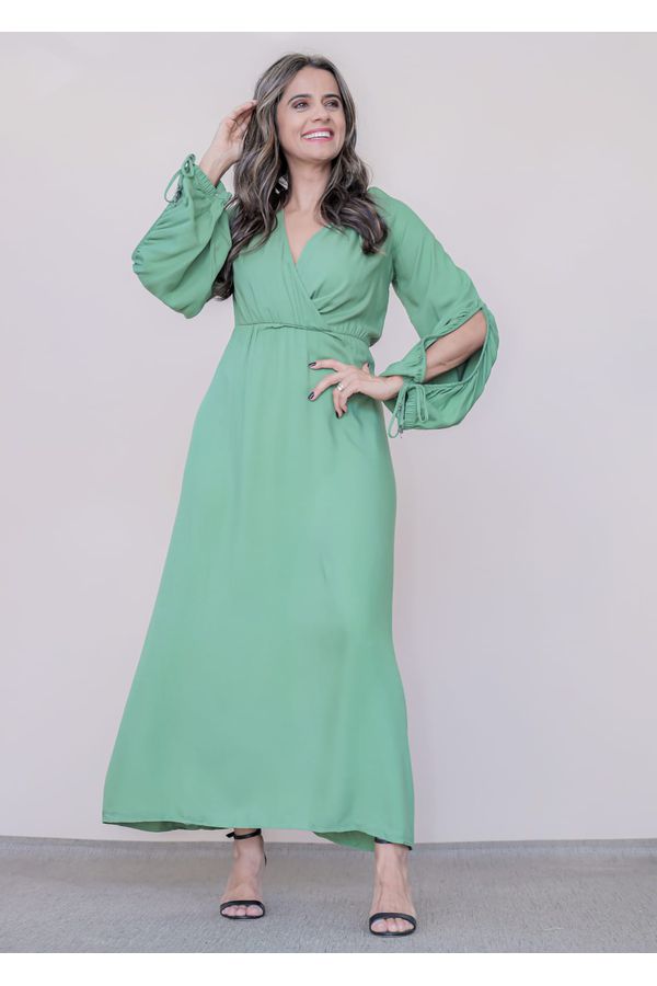 VESTIDO LONGO TRANSPASSADO COLOR - LOJA TRAJE MANIA