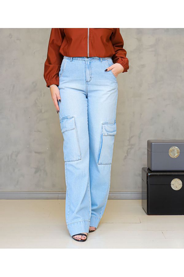 calça cargo JEANS CLARO - LOJA TRAJE MANIA