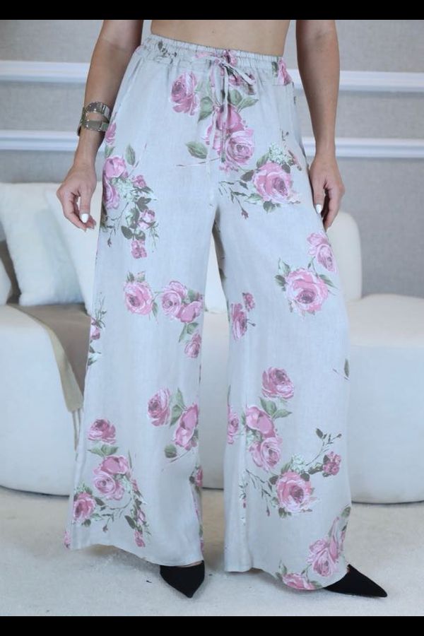 CALÇA ELISANDRA BEGE - Loja Linho Italiano
