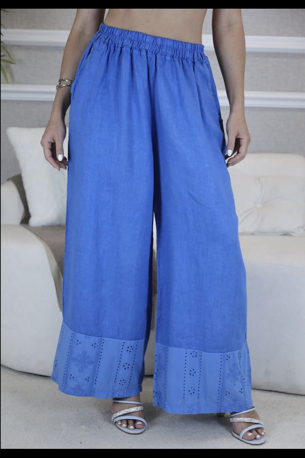 CALÇA GEISA AZUL ROYAL - Loja Linho Italiano