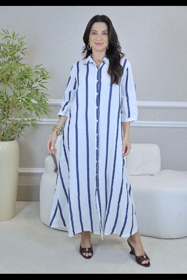 CHEMISE GEISA AZUL BEBE - Loja Linho Italiano