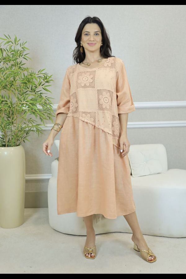 VESTIDO ALANA PÊSSEGO - Loja Linho Italiano