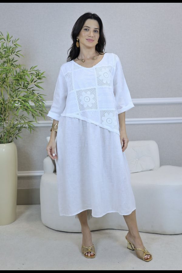 VESTIDO ALANA BRANCO - Loja Linho Italiano
