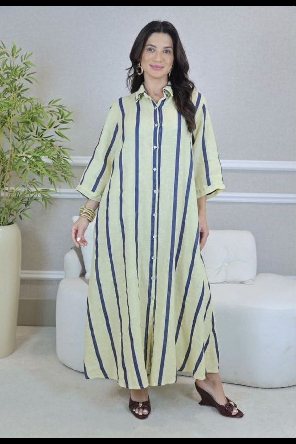 CHEMISE GEISA MANTEIGA - Loja Linho Italiano