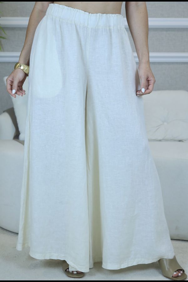 CALÇA MARITA OFF WHITE - Loja Linho Italiano