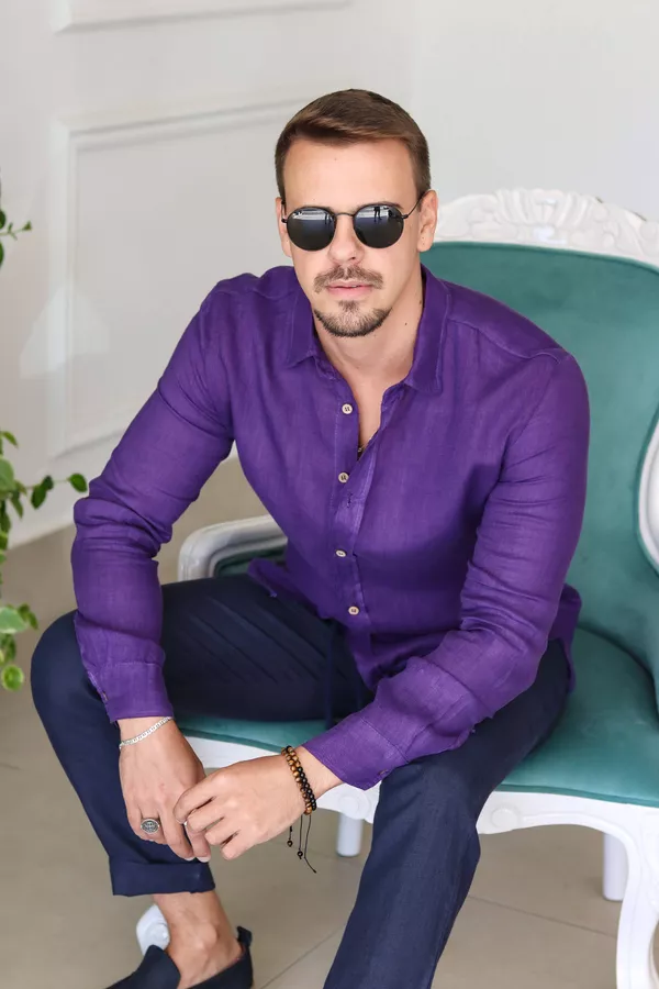 Camisa Masculina Manga Longa Samuel - Linho Italia... - Loja Linho Italiano