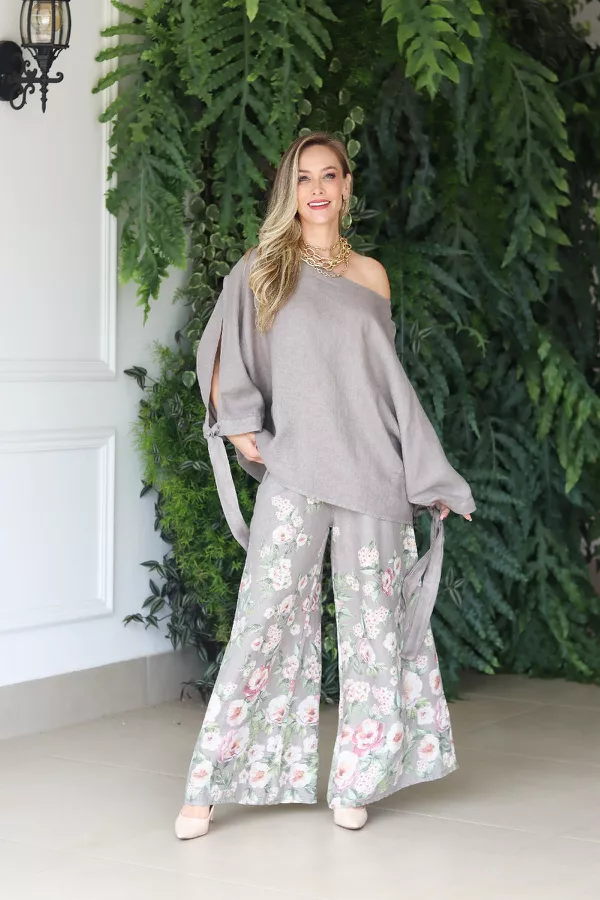 Conjunto Claudia Linho Italiano Fendi - Loja Linho Italiano
