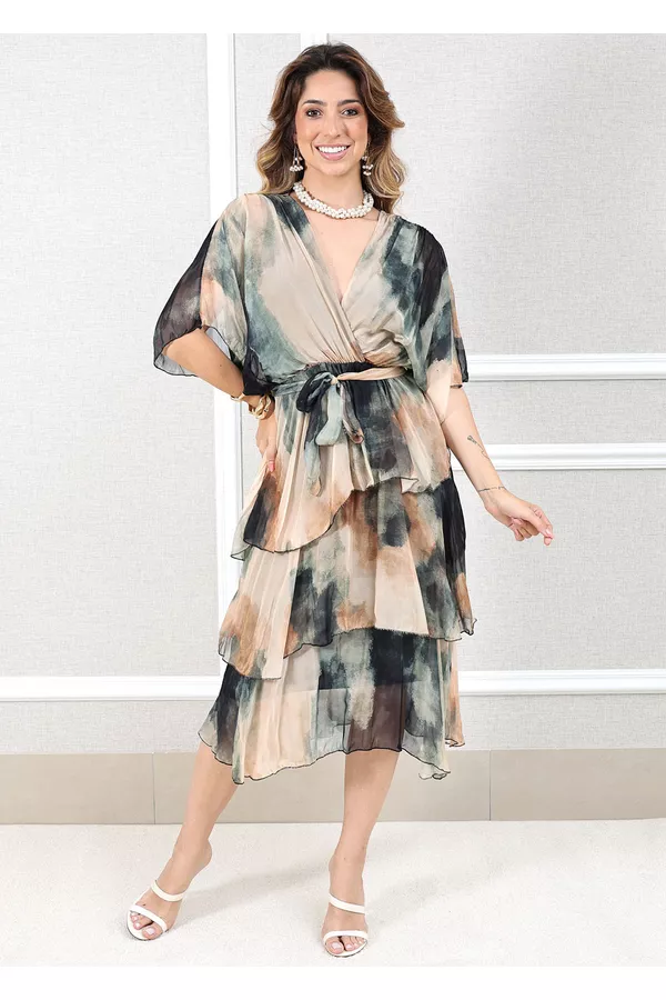 Vestido Mia Seda Italiana Preto - Loja Linho Italiano