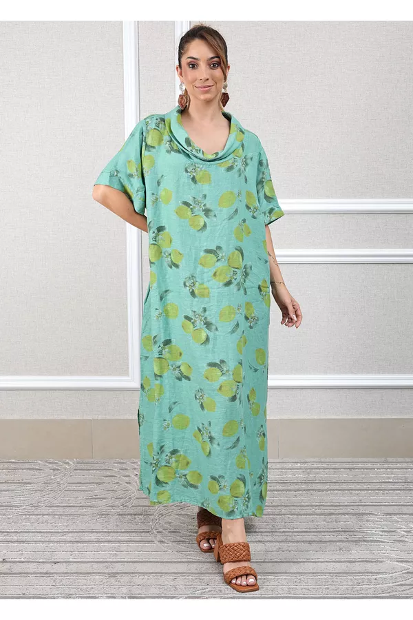 Tunica Denise Linho Italiano Verde Água - Loja Linho Italiano