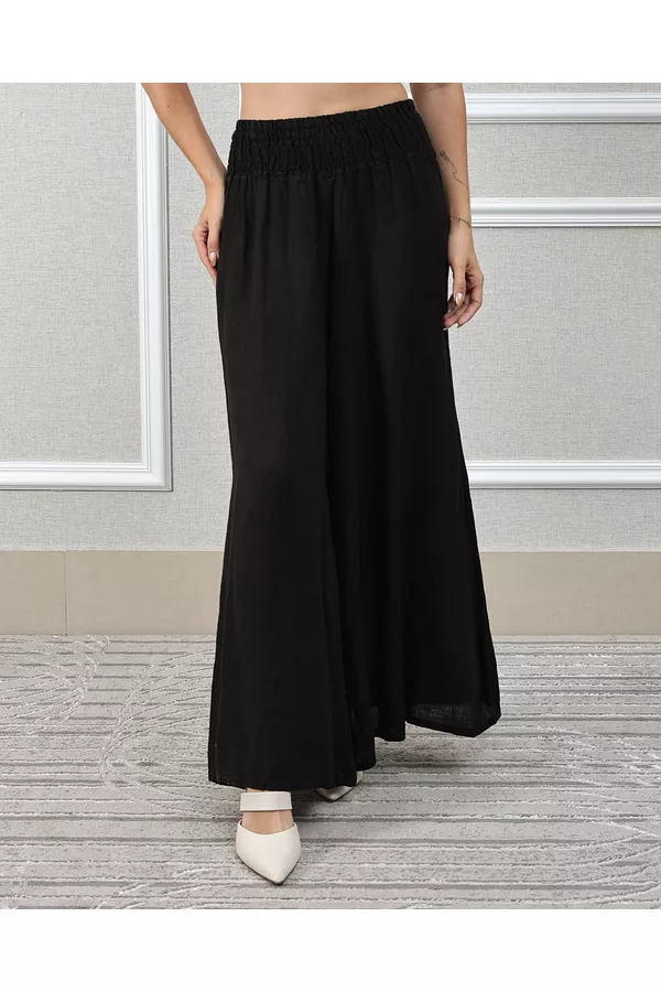 Calça Karina Linho Italiano Preto - Loja Linho Italiano