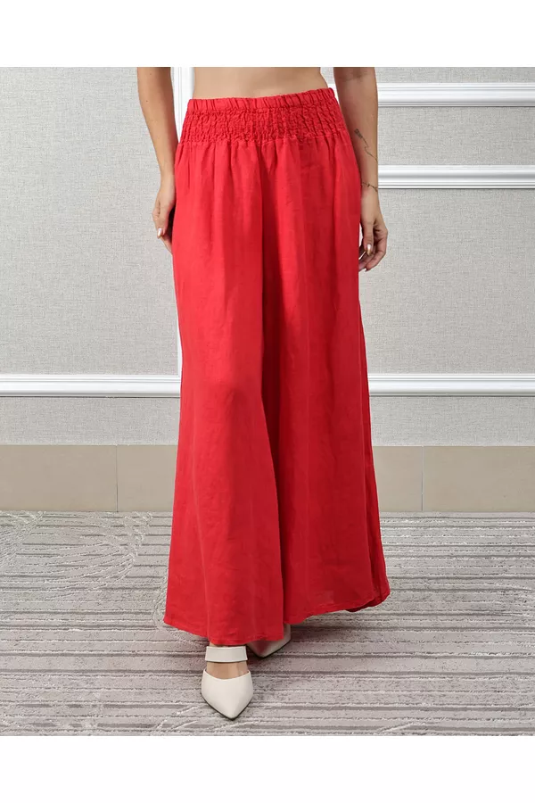 Calça Karina Linho Italiano Vermelho - Loja Linho Italiano