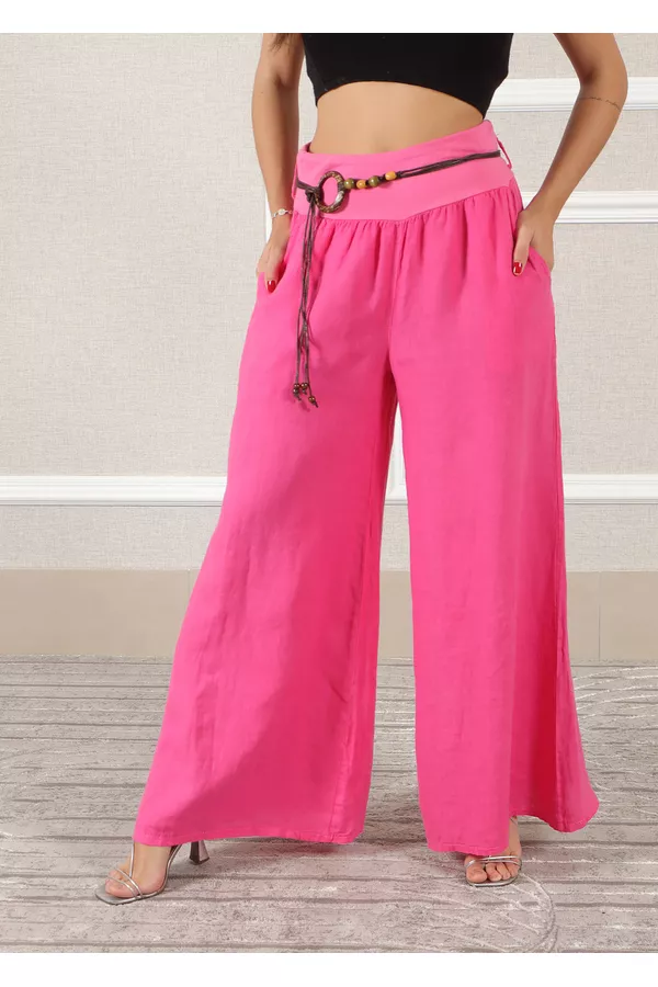 Calça Oliva Linho Italiano Pink - Loja Linho Italiano