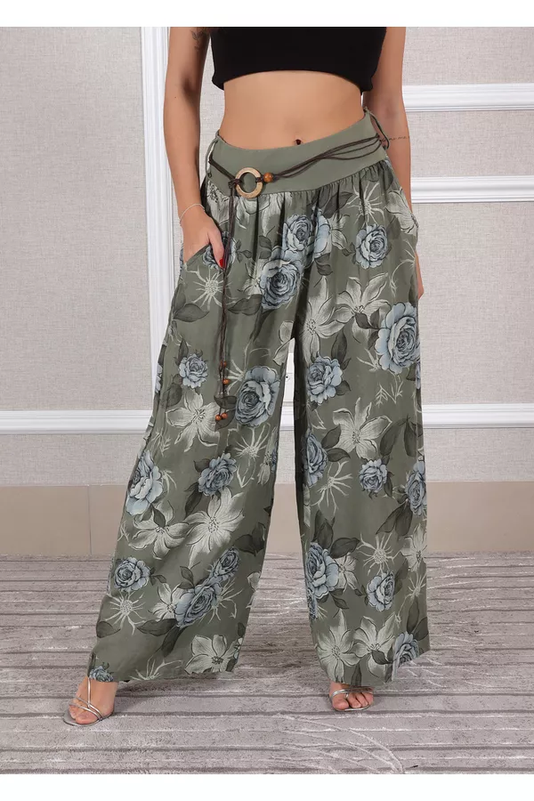 Calça Bonnie Linho Italiano Verde Militar - Loja Linho Italiano