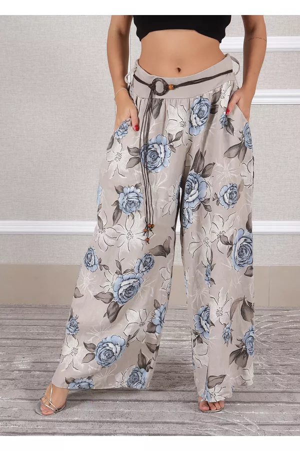 Calça Bonnie Linho Italiano Cru - Loja Linho Italiano