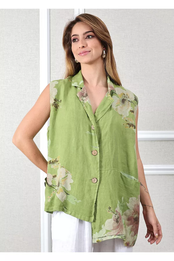 Vestido Luana Linho Italiano Azul Royal . - Loja Linho Italiano
