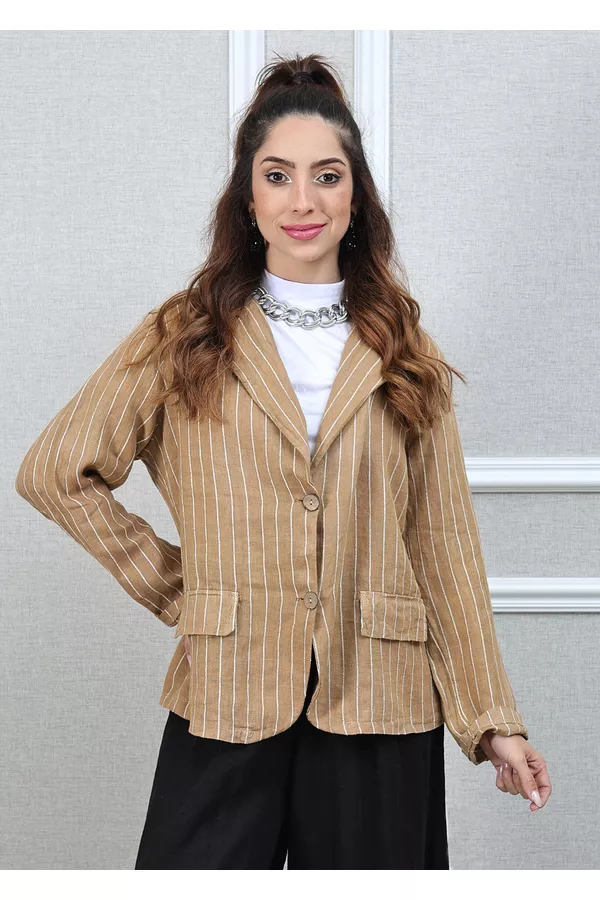 Blazer Daniele Linho Italiano Caramelo - Loja Linho Italiano